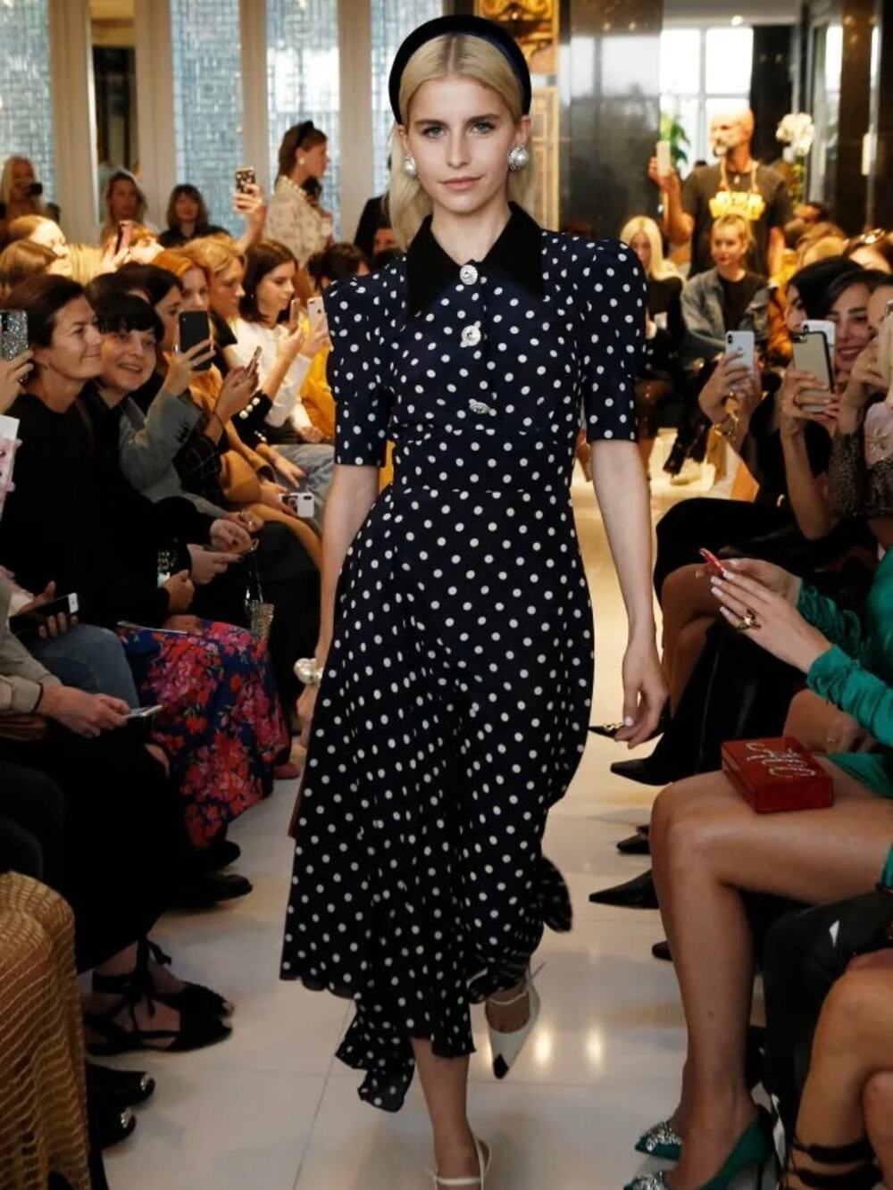 Alessandra Rich Polka Dot Maxi Dress